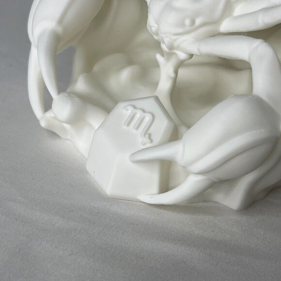 Scorpio Zodiac Sign Scorpion Figurine 6" White Plastic Statue Decor Astrology - Picture 5 of 10